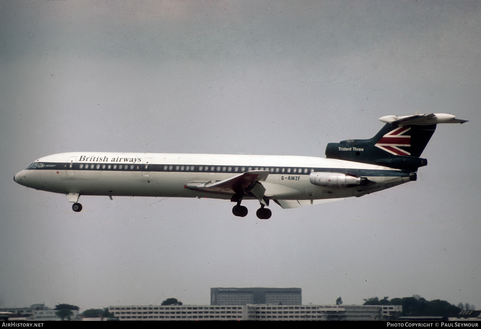 Aircraft Photo of G-AWZF | Hawker Siddeley HS-121 Trident 3B | British Airways | AirHistory.net #445498