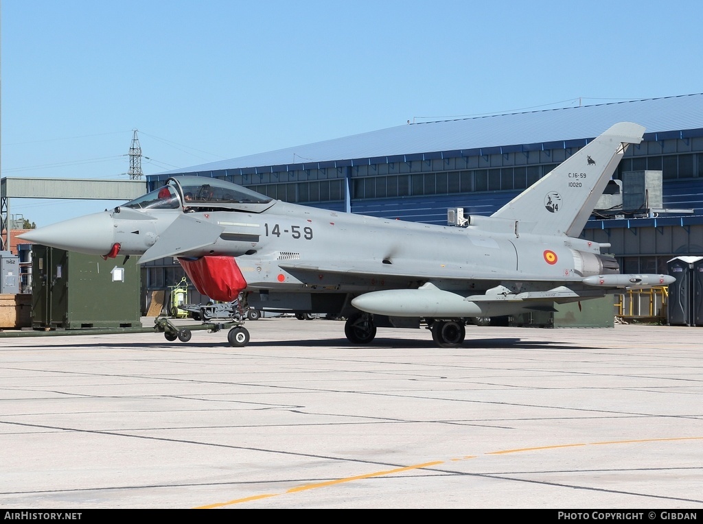 Aircraft Photo of C.16-59 / 10020 | Eurofighter EF-2000 Typhoon S | Spain - Air Force | AirHistory.net #446214