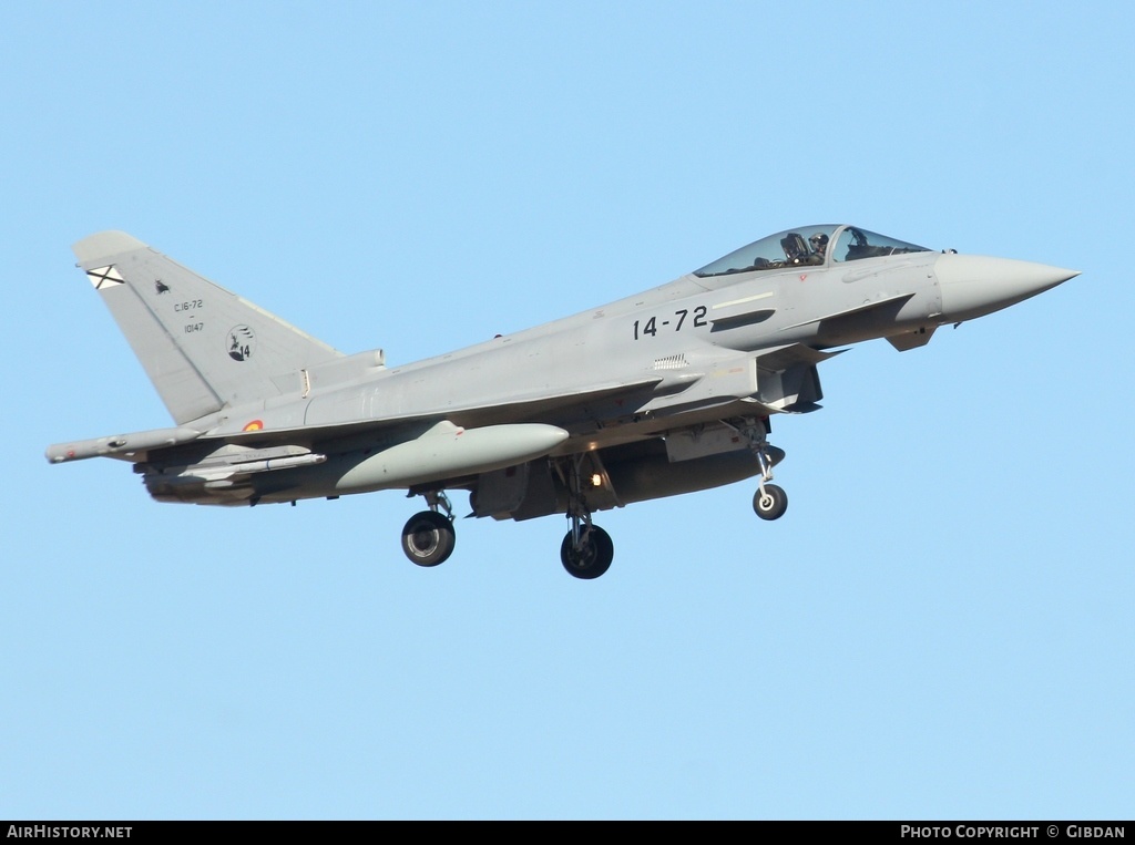 Aircraft Photo of C16-72 | Eurofighter EF-2000 Typhoon | Spain - Air Force | AirHistory.net #446222