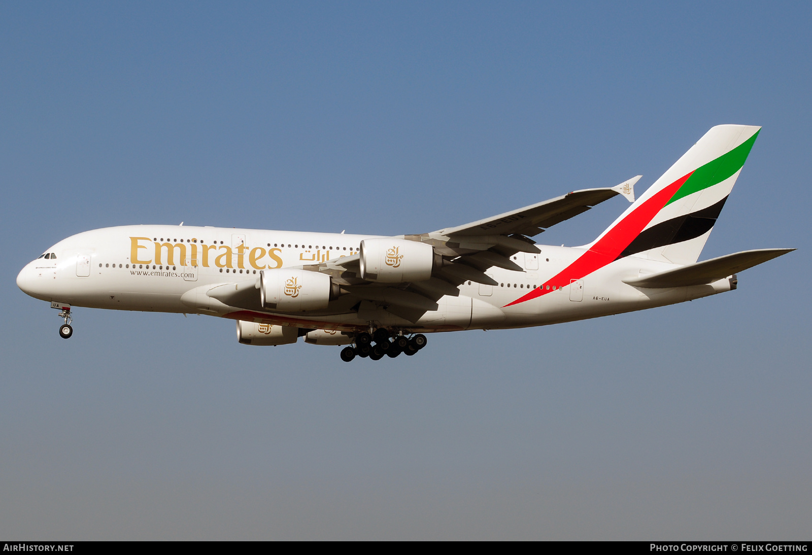 Aircraft Photo of A6-EUA | Airbus A380-861 | Emirates | AirHistory.net #448043