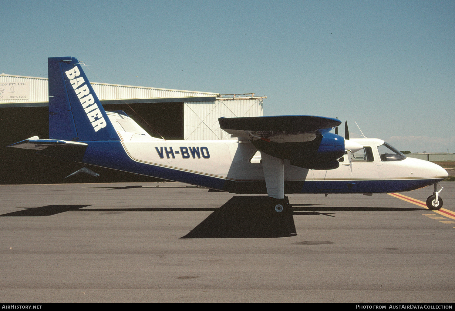 Aircraft Photo of VH-BWO | Britten-Norman BN-2A-26 Islander | Barrier Aviation | AirHistory.net #448845