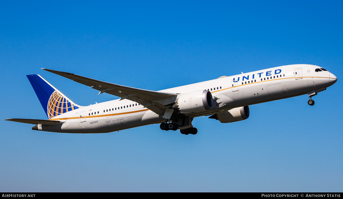 Aircraft Photo of N27957 | Boeing 787-9 Dreamliner | United Airlines | AirHistory.net #448973