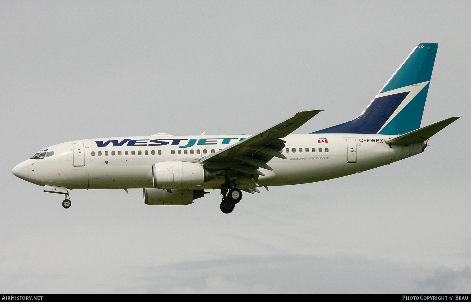 Aircraft Photo of C-FWBX | Boeing 737-7CT | WestJet | AirHistory.net #449578