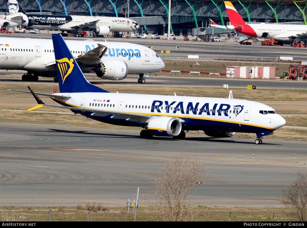 Aircraft Photo of 9H-VUU | Boeing 737-8200 Max 200 | Ryanair | AirHistory.net #450020