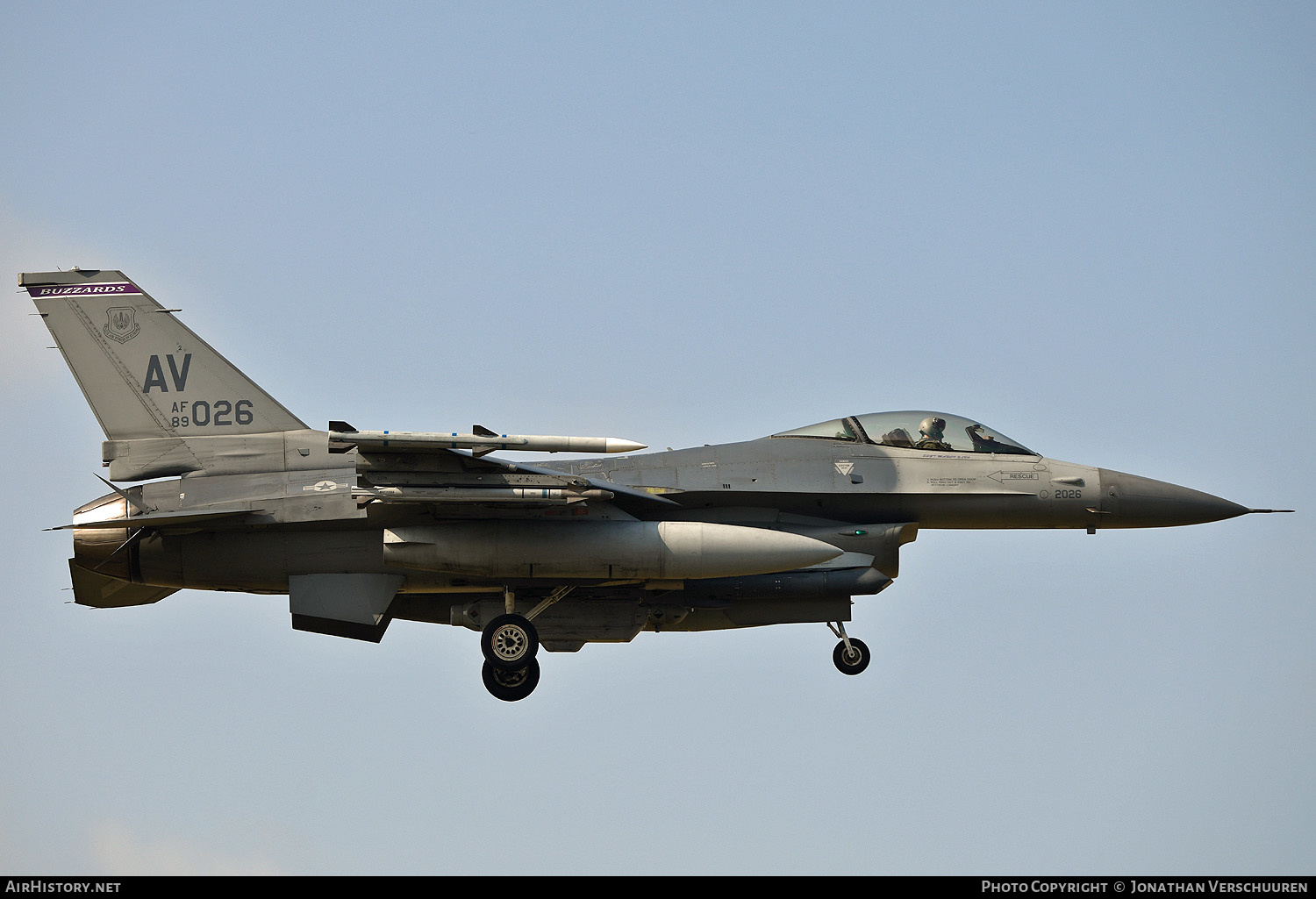 Aircraft Photo of 89-2026 / AF89-026 | Lockheed Martin F-16CM Fighting Falcon | USA - Air Force | AirHistory.net #450104
