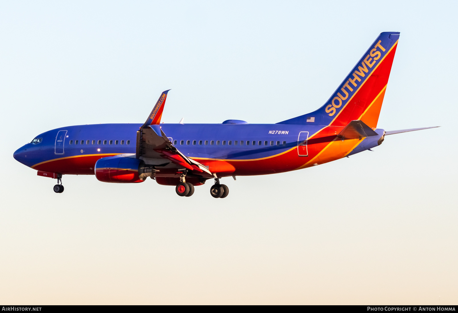 Aircraft Photo of N278WN | Boeing 737-7H4 | Southwest Airlines | AirHistory.net #450301