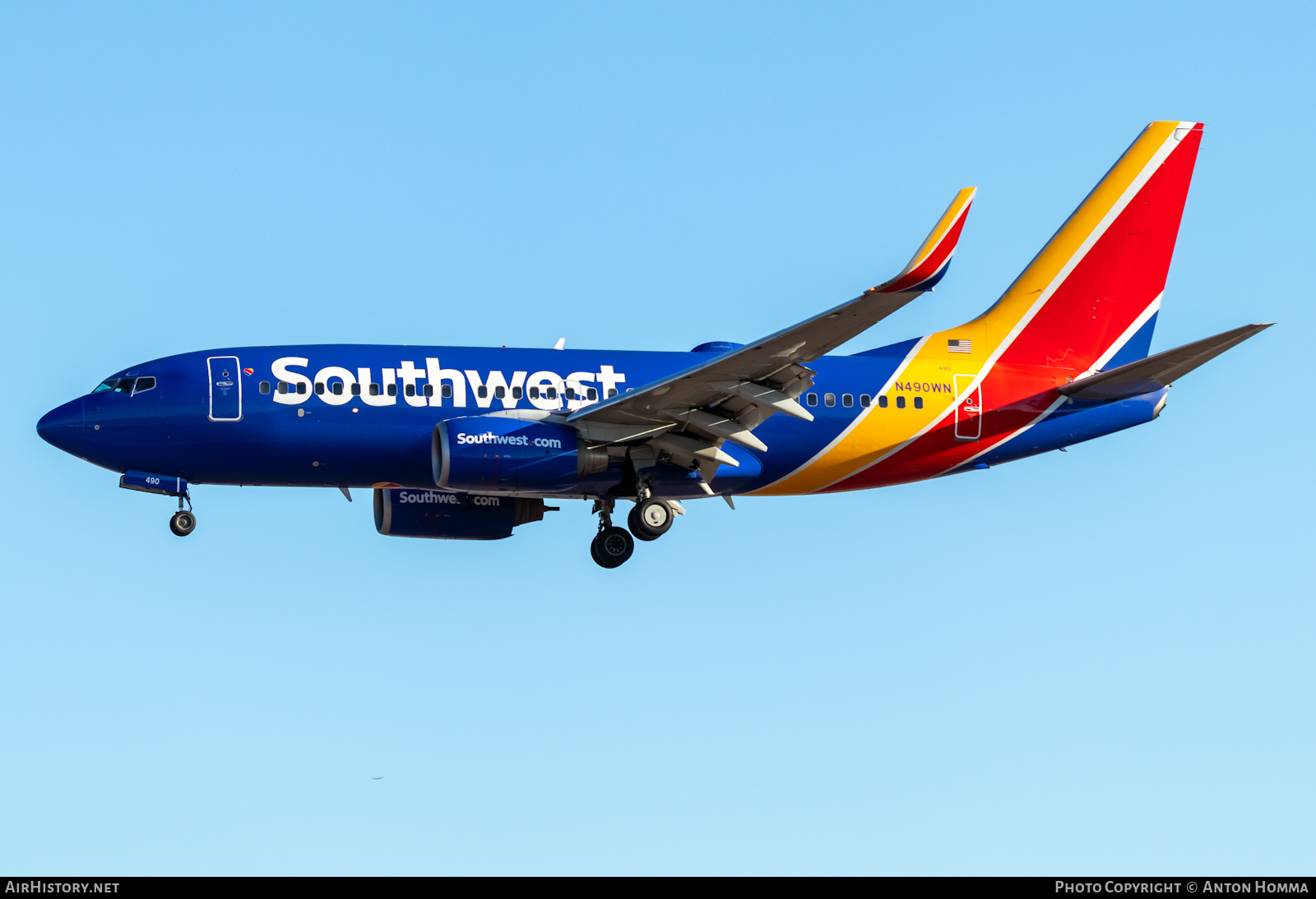 Aircraft Photo of N490WN | Boeing 737-7H4 | Southwest Airlines | AirHistory.net #450352