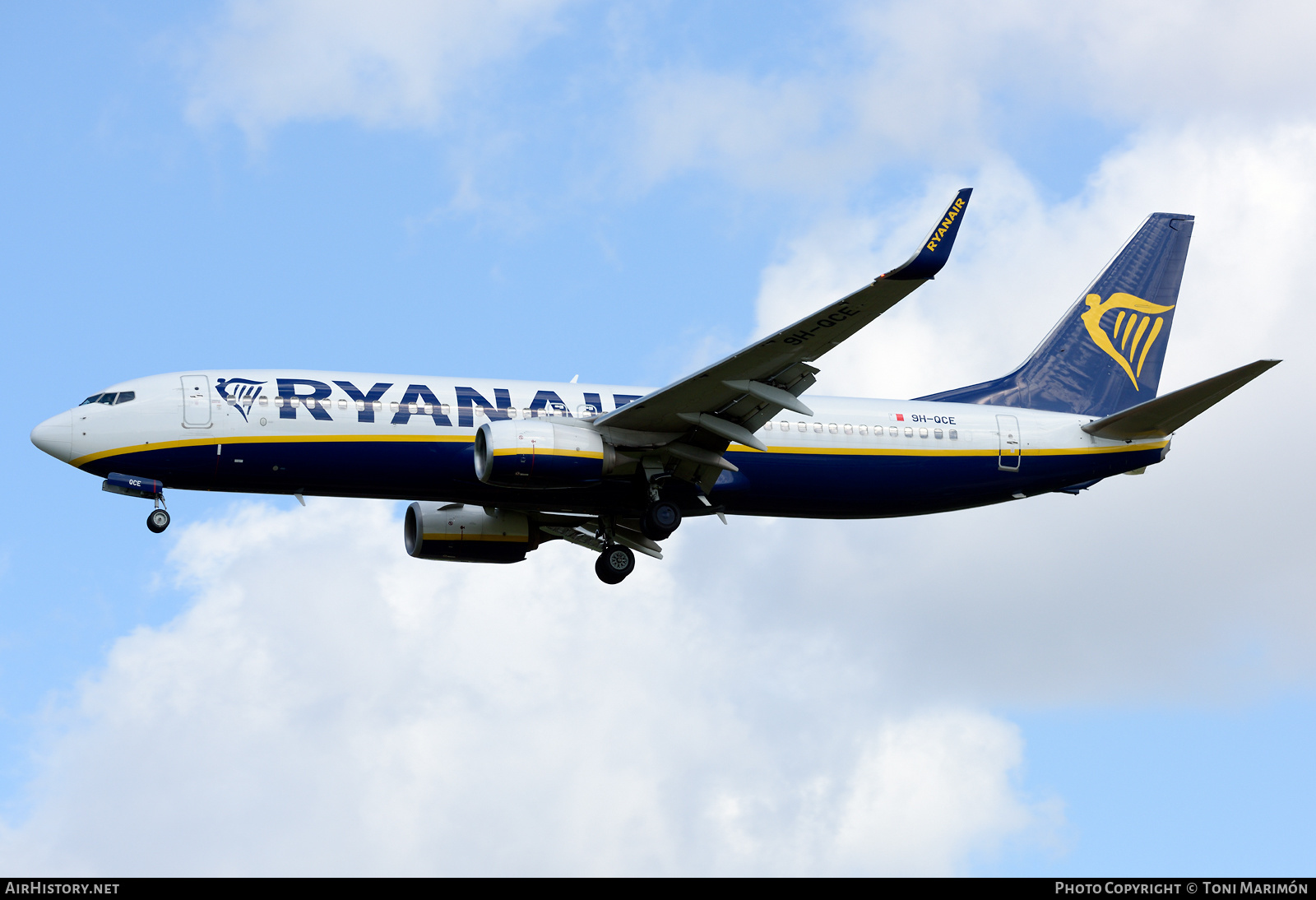 Aircraft Photo of 9H-QCE | Boeing 737-8AS | Ryanair | AirHistory.net #450498