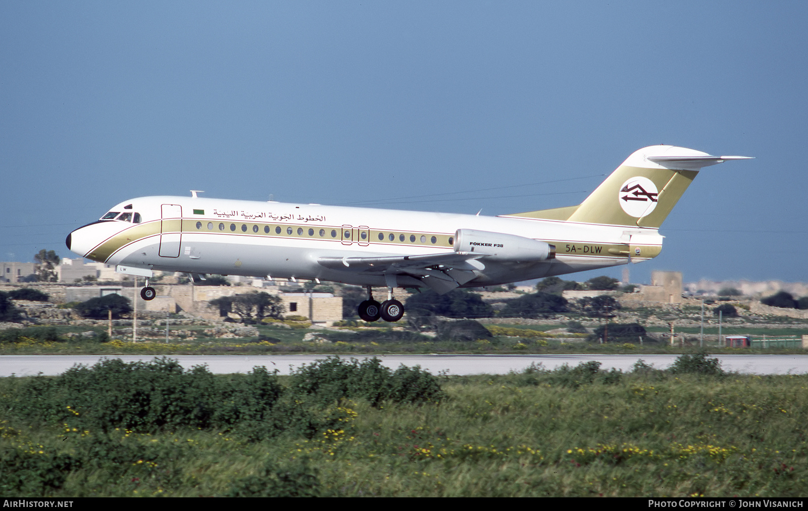 Aircraft Photo of 5A-DLW | Fokker F28-4000 Fellowship | Libyan Arab Airlines | AirHistory.net #450728