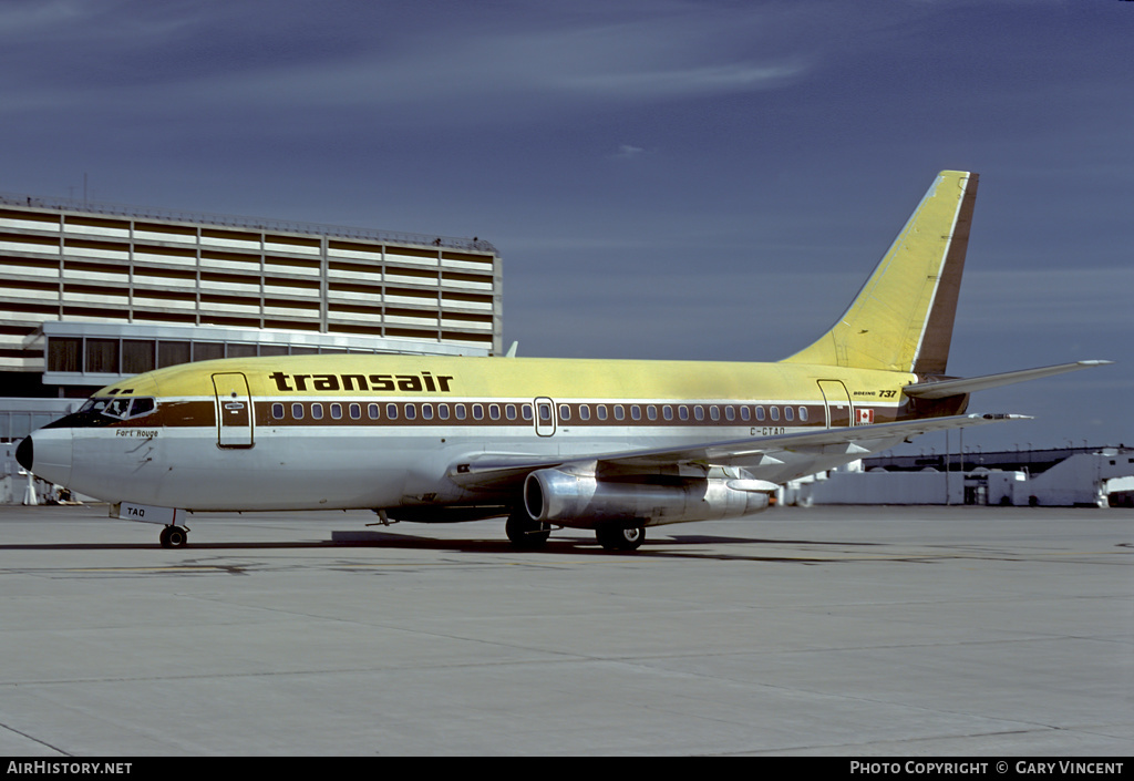 Aircraft Photo of C-GTAQ | Boeing 737-2A9/Adv | Transair | AirHistory.net #450850