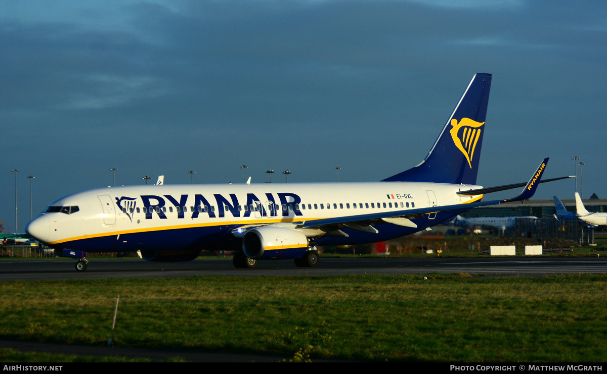 Aircraft Photo of EI-GXL | Boeing 737-800 | Ryanair | AirHistory.net #451122