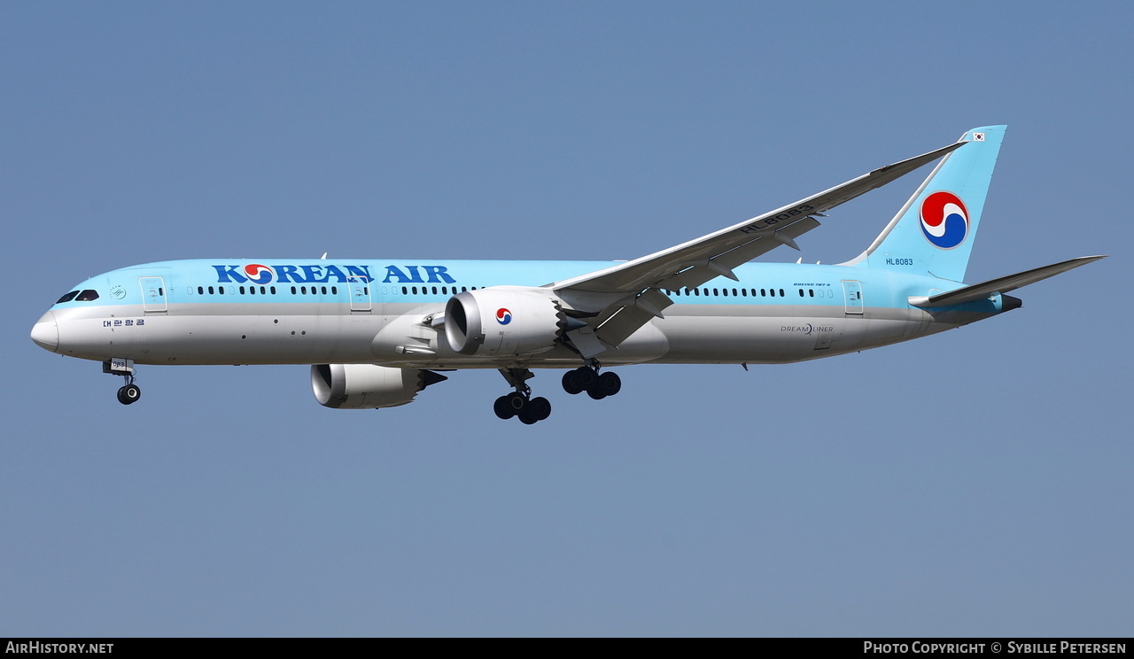 Aircraft Photo of HL8083 | Boeing 787-9 Dreamliner | Korean Air | AirHistory.net #451256