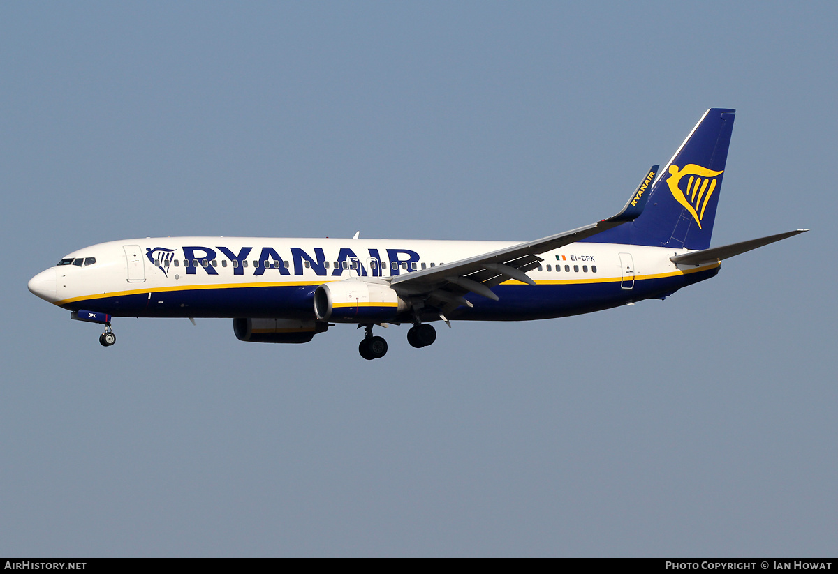 Aircraft Photo of EI-DPK | Boeing 737-8AS | Ryanair | AirHistory.net #451258