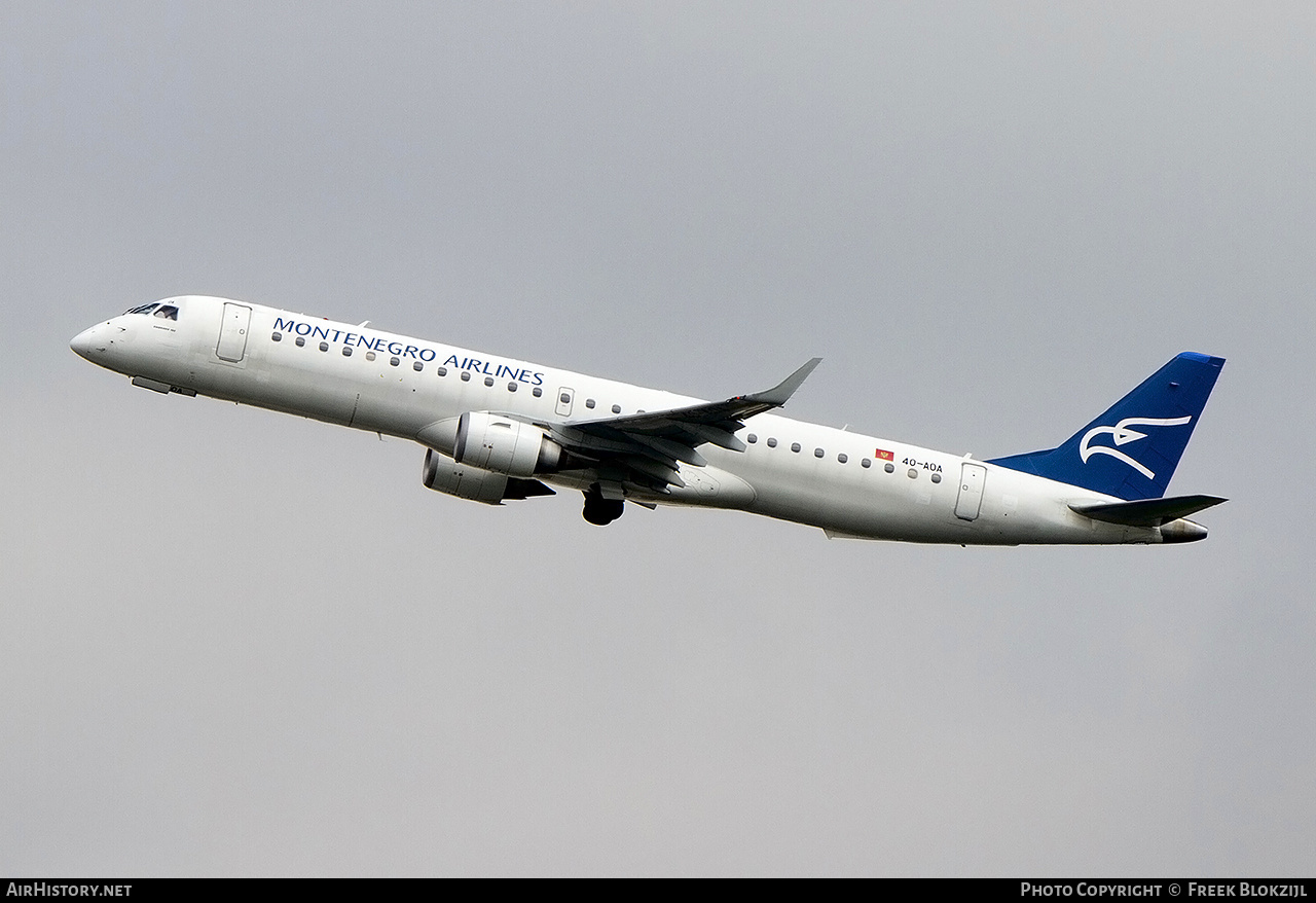 Aircraft Photo of 4O-AOA | Embraer 195LR (ERJ-190-200LR) | Montenegro Airlines | AirHistory.net #451394
