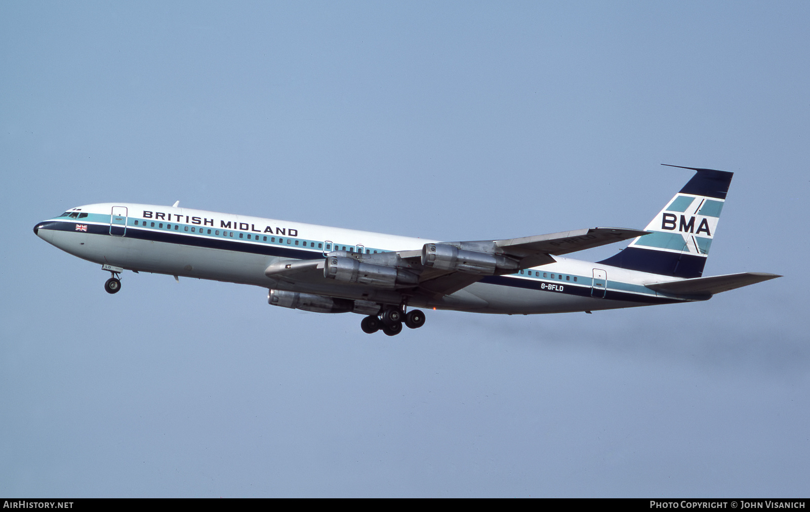 Aircraft Photo of G-BFLD | Boeing 707-338C | British Midland Airways - BMA | AirHistory.net #451452