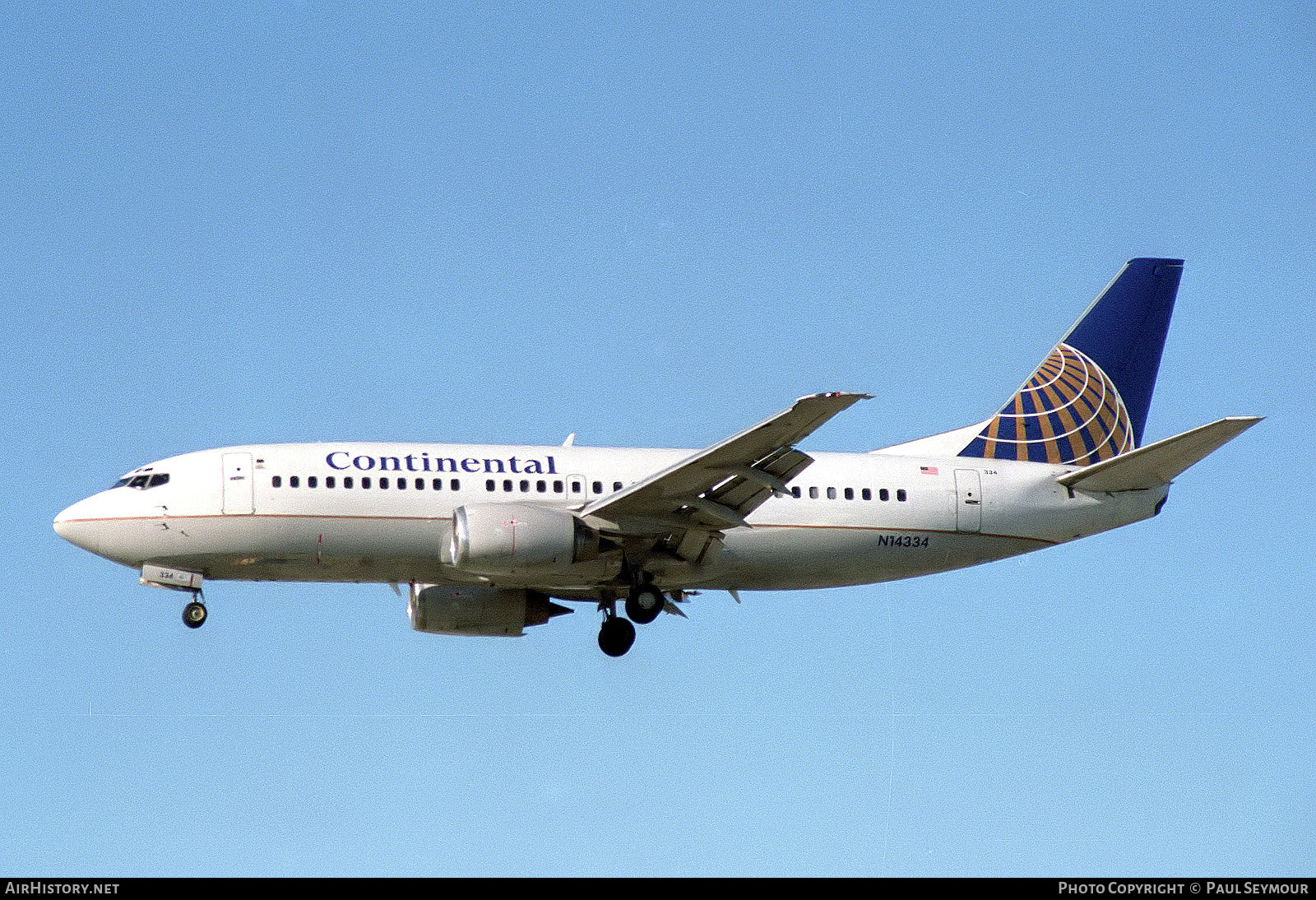 Aircraft Photo of N14334 | Boeing 737-3T0 | Continental Airlines | AirHistory.net #451925