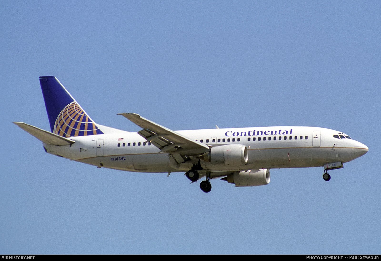 Aircraft Photo of N14342 | Boeing 737-3T0 | Continental Airlines | AirHistory.net #451938