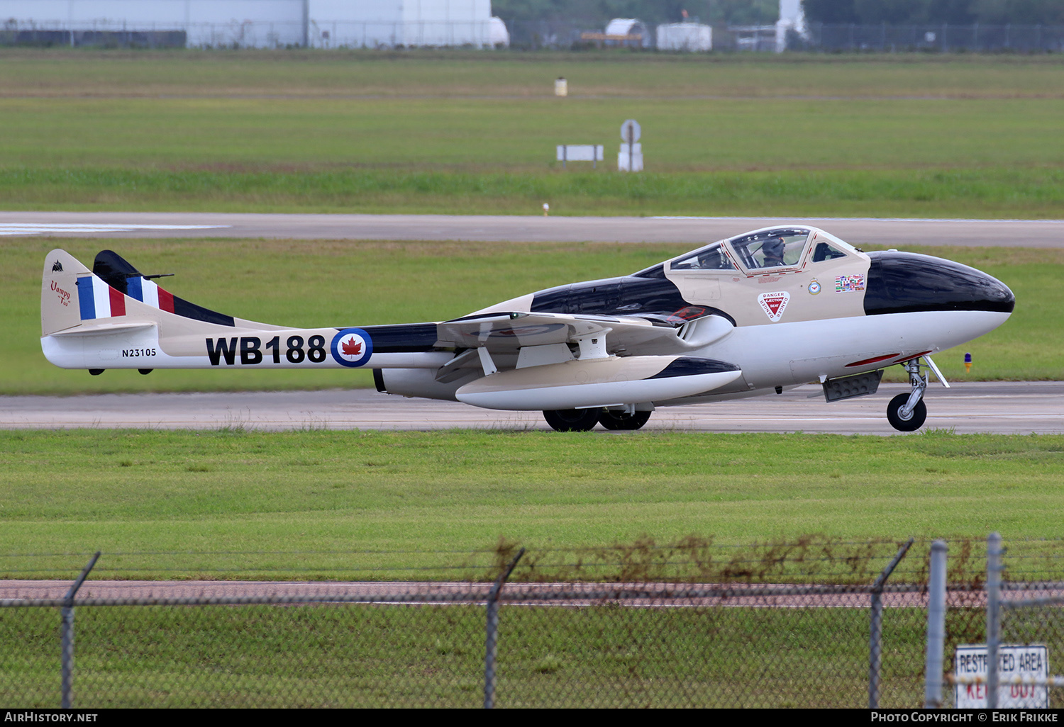 Aircraft Photo of N23105 / WB188 | De Havilland D.H. 115 Vampire T55 | Canada - Air Force | AirHistory.net #452063