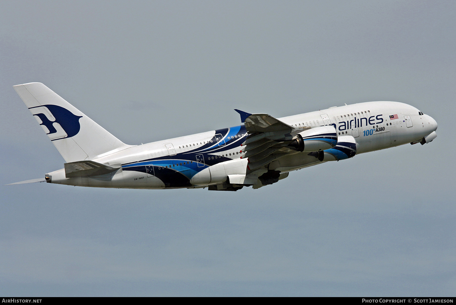 Aircraft Photo of 9M-MNF | Airbus A380-841 | Malaysia Airlines | AirHistory.net #452459