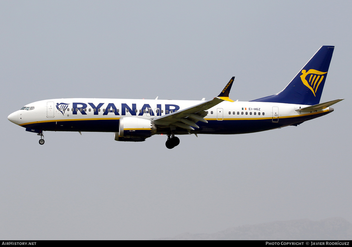 Aircraft Photo of EI-HGZ | Boeing 737-8200 Max 200 | Ryanair | AirHistory.net #453026