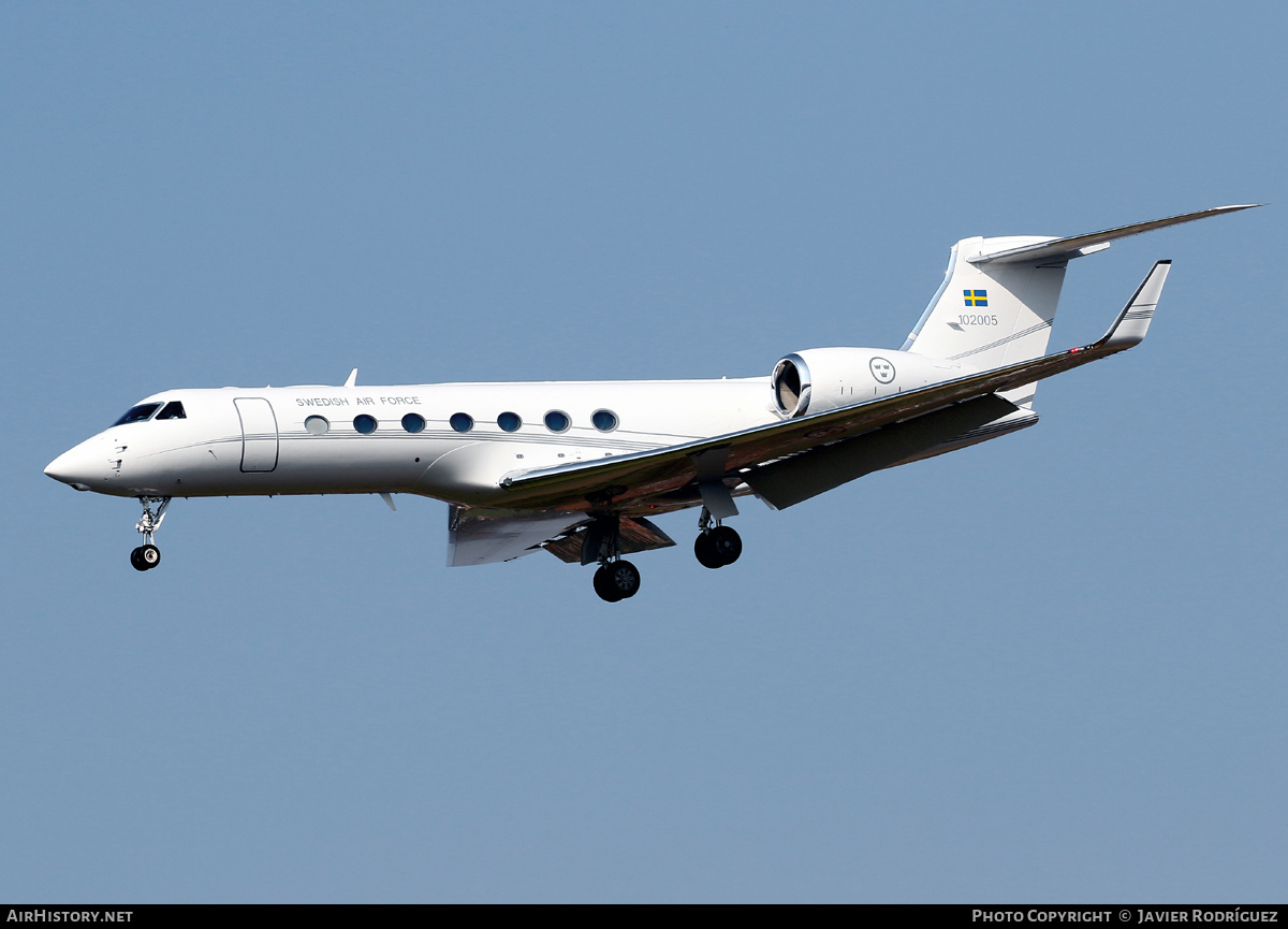 Aircraft Photo of 102005 | Gulfstream Aerospace Tp102D Gulfstream V (G-V-SP) | Sweden - Air Force | AirHistory.net #453047