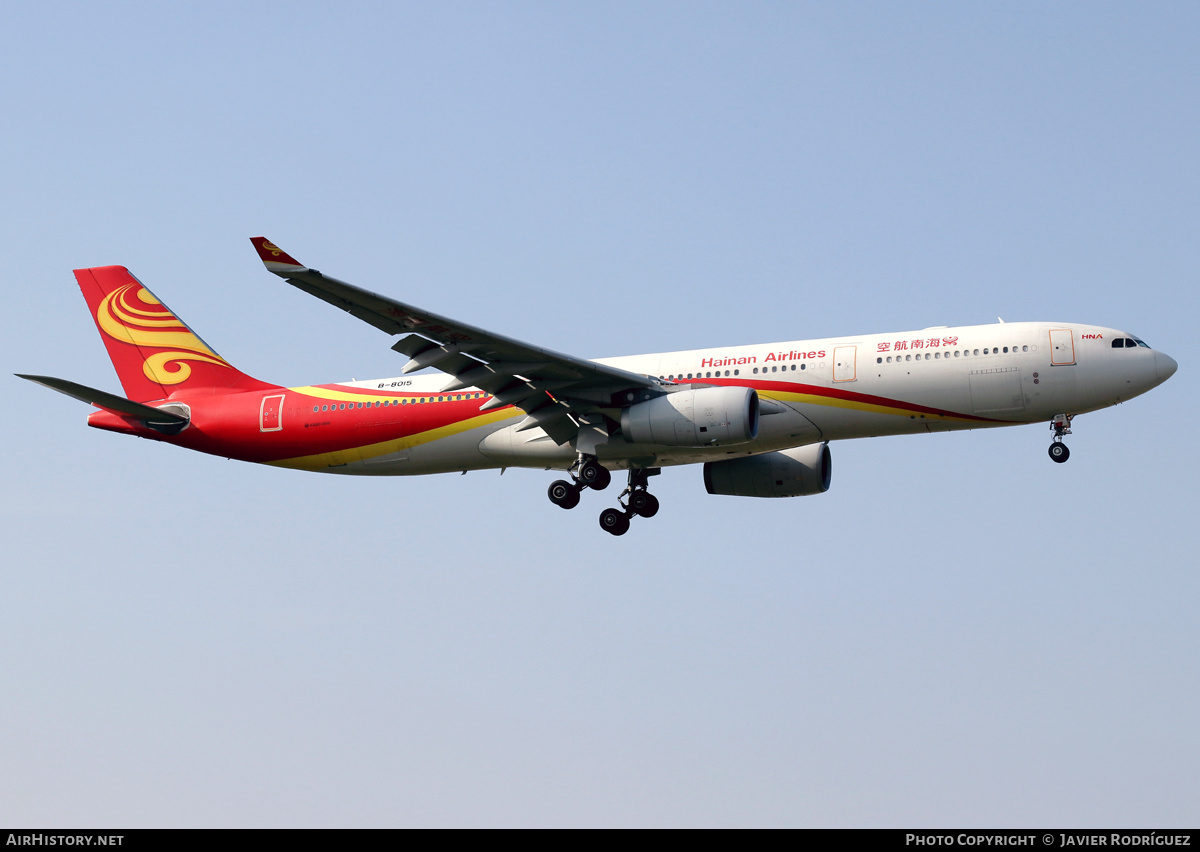 Aircraft Photo of B-8015 | Airbus A330-343 | Hainan Airlines | AirHistory.net #453096