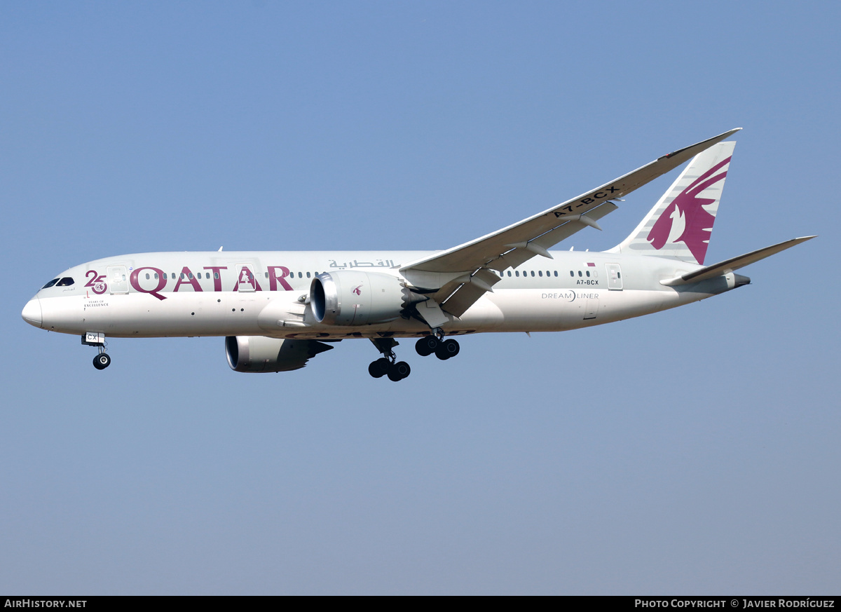 Aircraft Photo of A7-BCX | Boeing 787-8 Dreamliner | Qatar Airways | AirHistory.net #453101