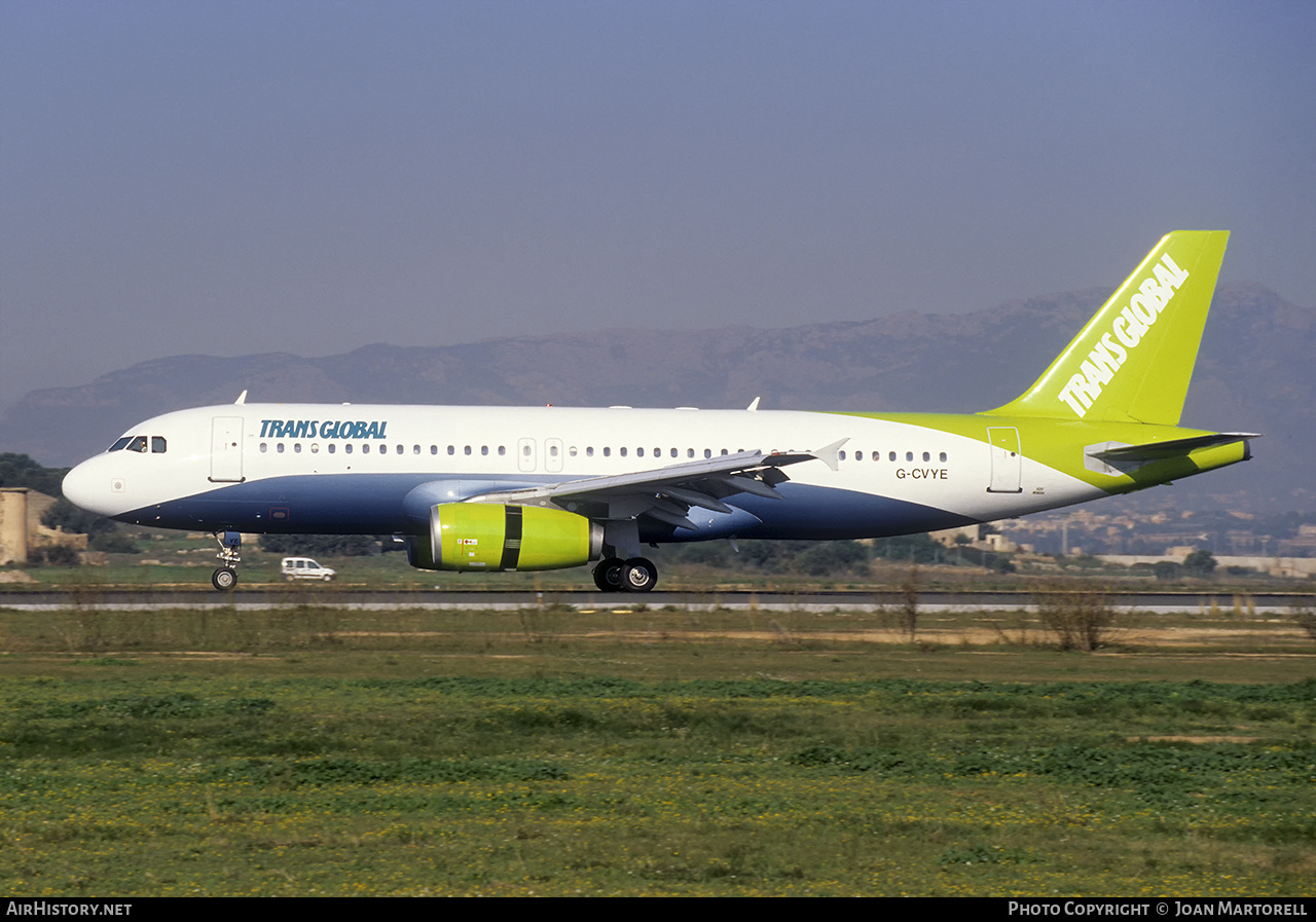 Aircraft Photo of G-CVYE | Airbus A320-231 | Trans Global Vacations | AirHistory.net #453223