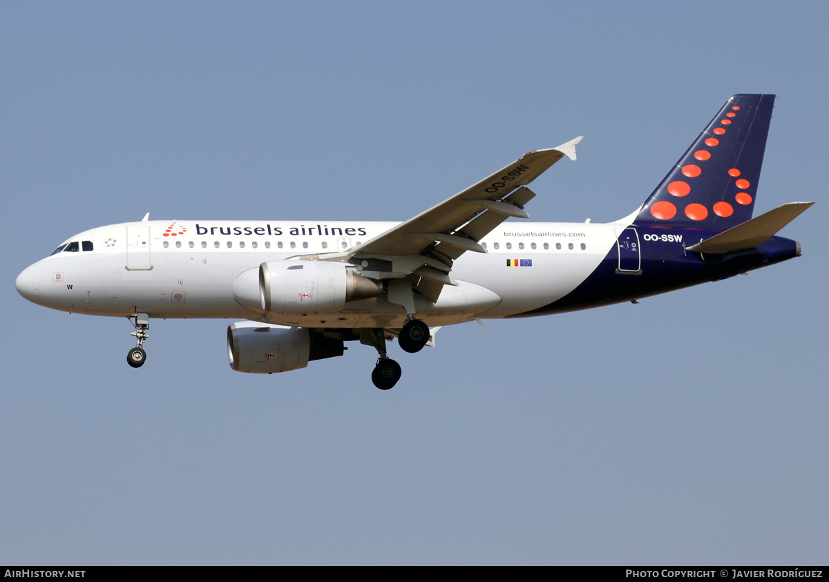 Aircraft Photo of OO-SSW | Airbus A319-111 | Brussels Airlines | AirHistory.net #453354