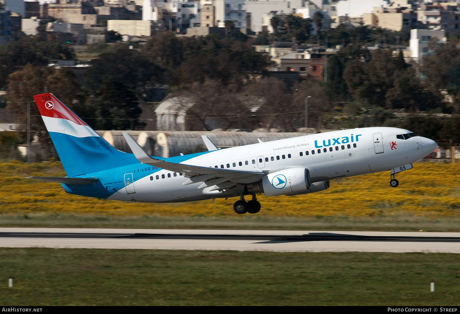 Aircraft Photo of LX-LGS | Boeing 737-7C9 | Luxair | AirHistory.net #453468
