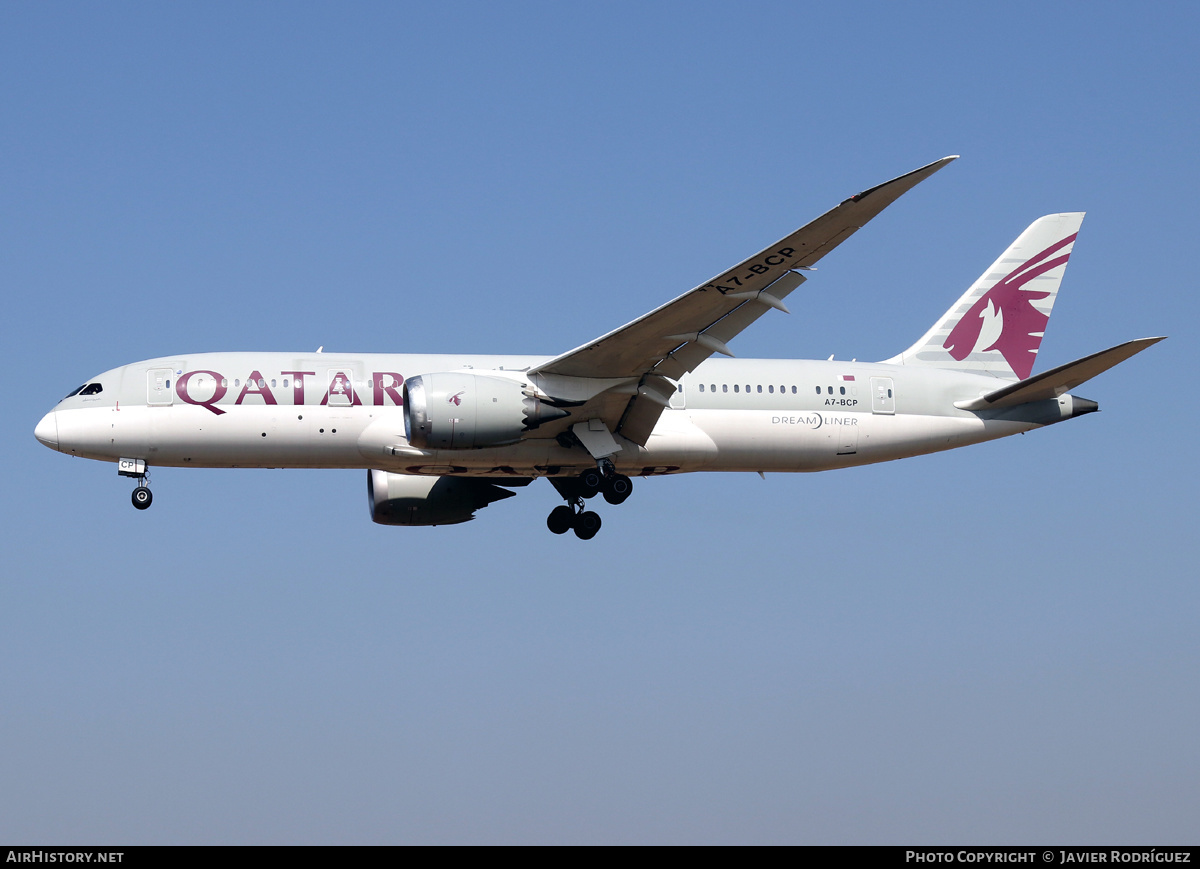 Aircraft Photo of A7-BCP | Boeing 787-8 Dreamliner | Qatar Airways | AirHistory.net #453627