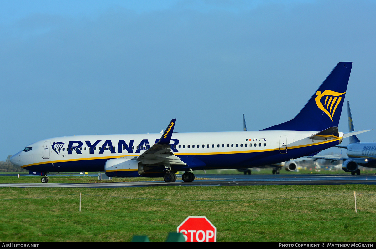 Aircraft Photo of EI-FTK | Boeing 737-800 | Ryanair | AirHistory.net #453725