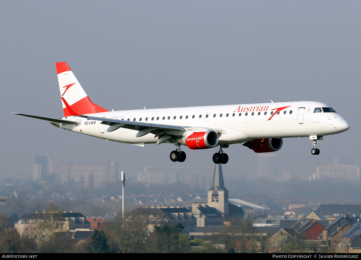 Aircraft Photo of OE-LWQ | Embraer 195LR (ERJ-190-200LR) | Austrian Airlines | AirHistory.net #453885
