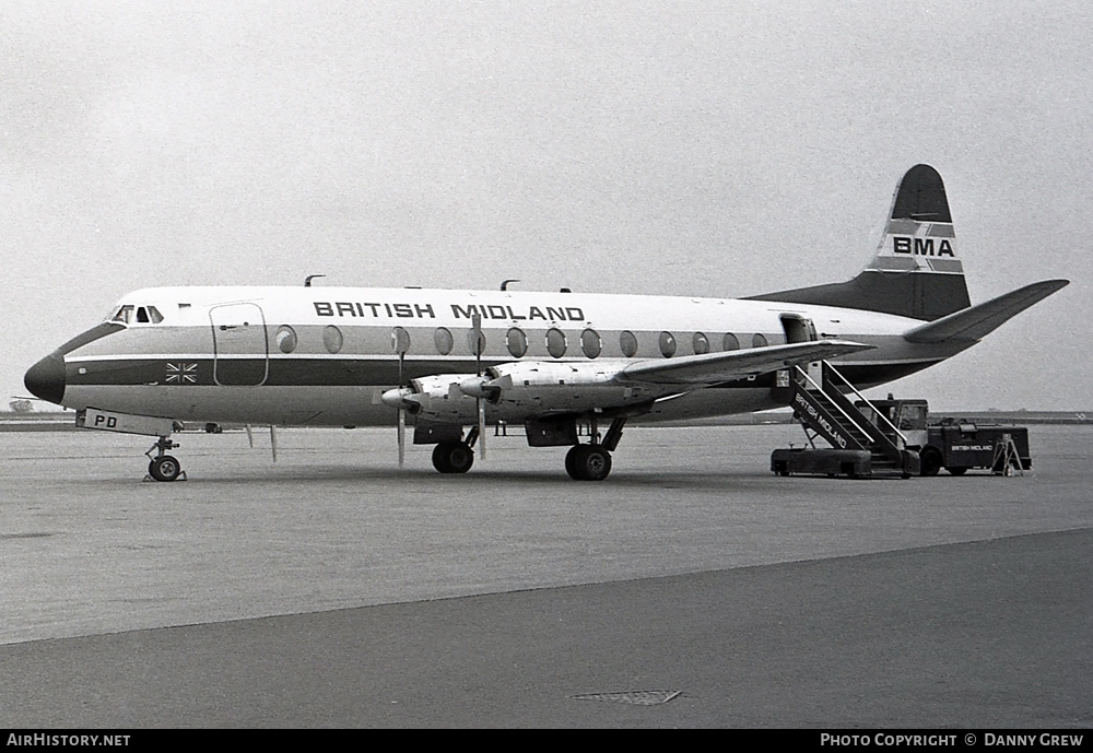 Aircraft Photo of G-BAPD | Vickers 814 Viscount | British Midland Airways - BMA | AirHistory.net #454009