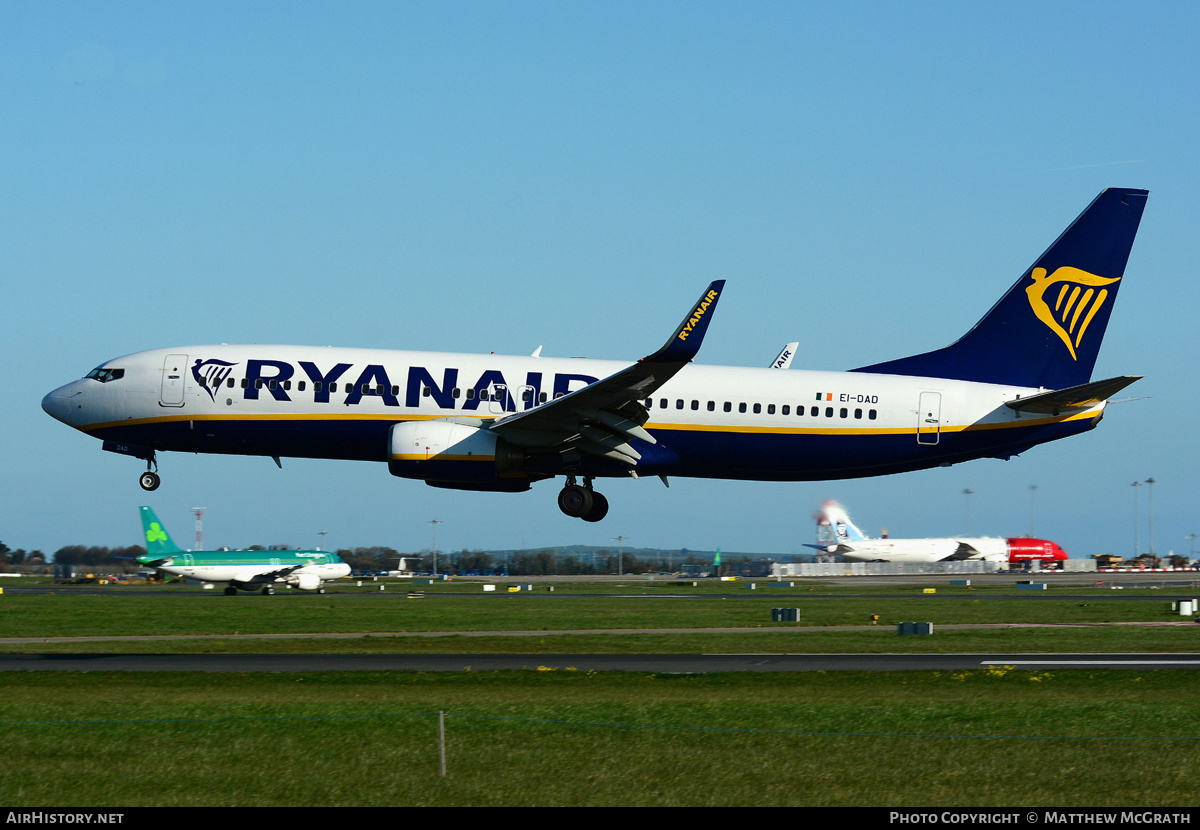 Aircraft Photo of EI-DAD | Boeing 737-8AS | Ryanair | AirHistory.net #454144