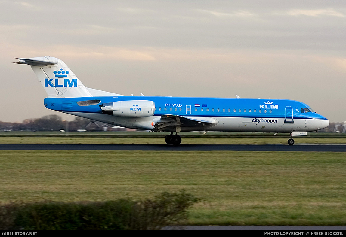 Aircraft Photo of PH-WXD | Fokker 70 (F28-0070) | KLM Cityhopper | AirHistory.net #454155