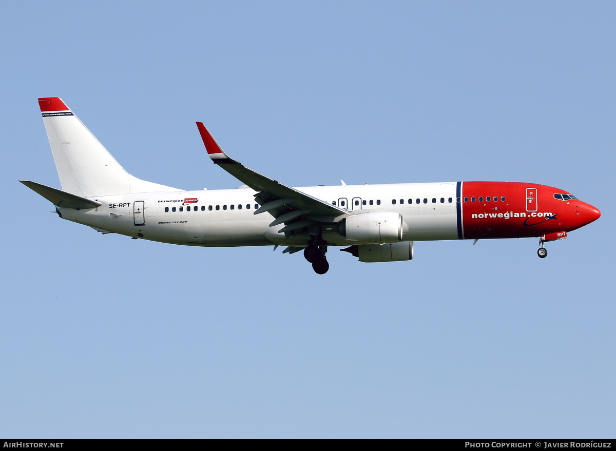 Aircraft Photo of SE-RPT | Boeing 737-8JP | Norwegian | AirHistory.net #454497
