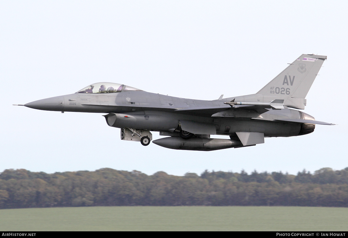 Aircraft Photo of 89-2026 / AF89-026 | General Dynamics F-16CM Fighting Falcon | USA - Air Force | AirHistory.net #454512