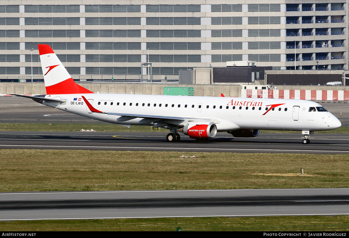 Aircraft Photo of OE-LWQ | Embraer 195LR (ERJ-190-200LR) | Austrian Airlines | AirHistory.net #454515