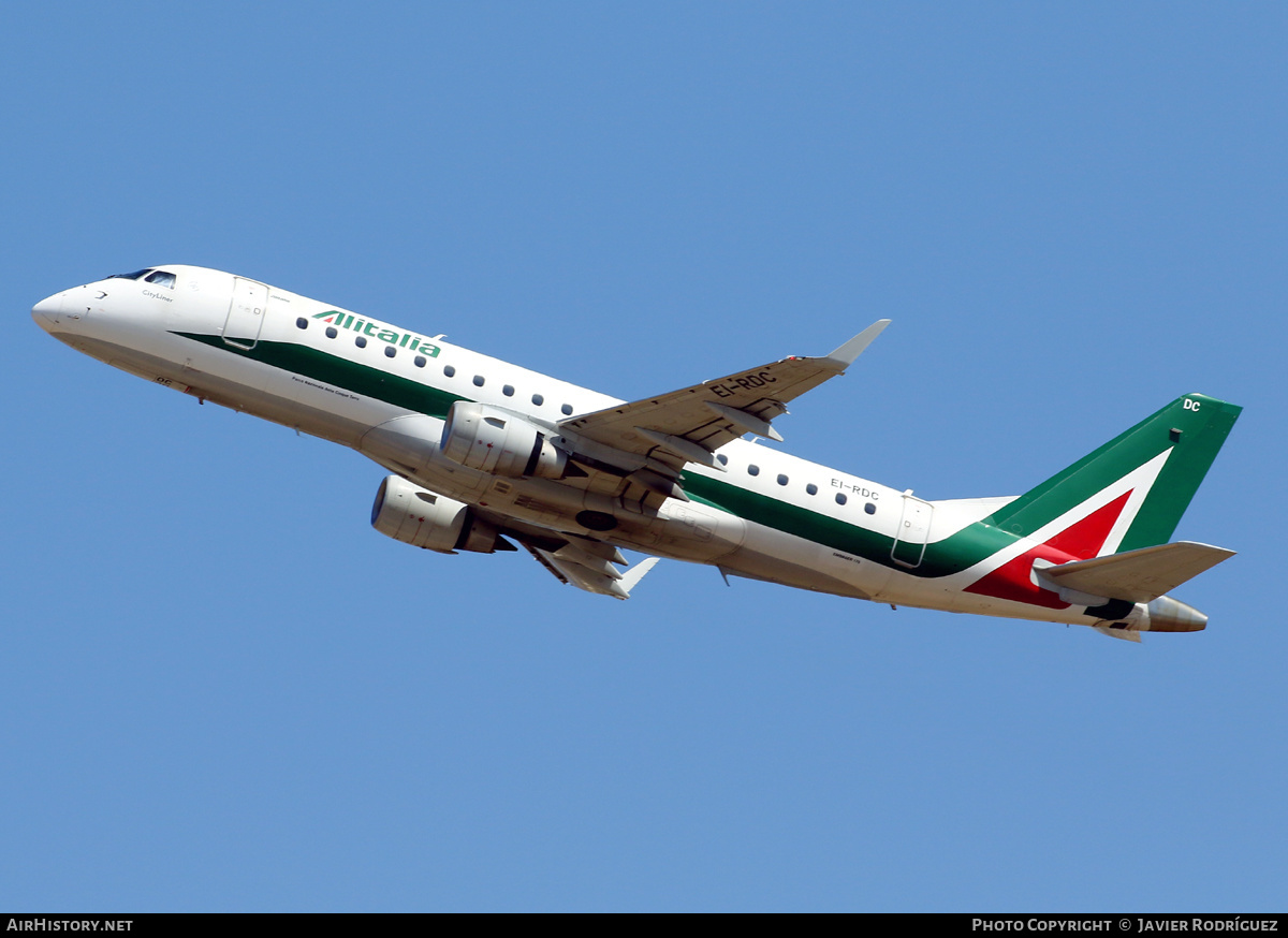Aircraft Photo of EI-RDC | Embraer 175STD (ERJ-170-200STD) | Alitalia CityLiner | AirHistory.net #455184