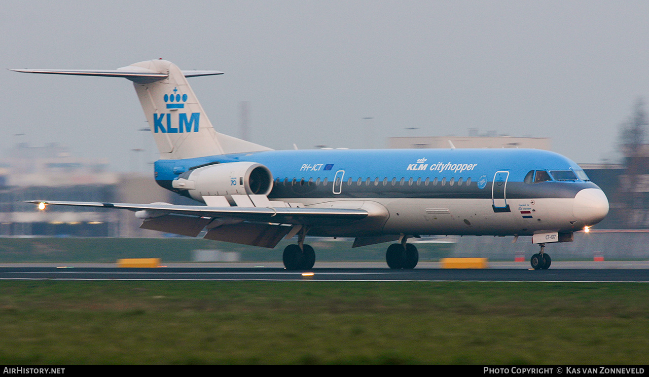 Aircraft Photo of PH-JCT | Fokker 70 (F28-0070) | KLM Cityhopper | AirHistory.net #455444