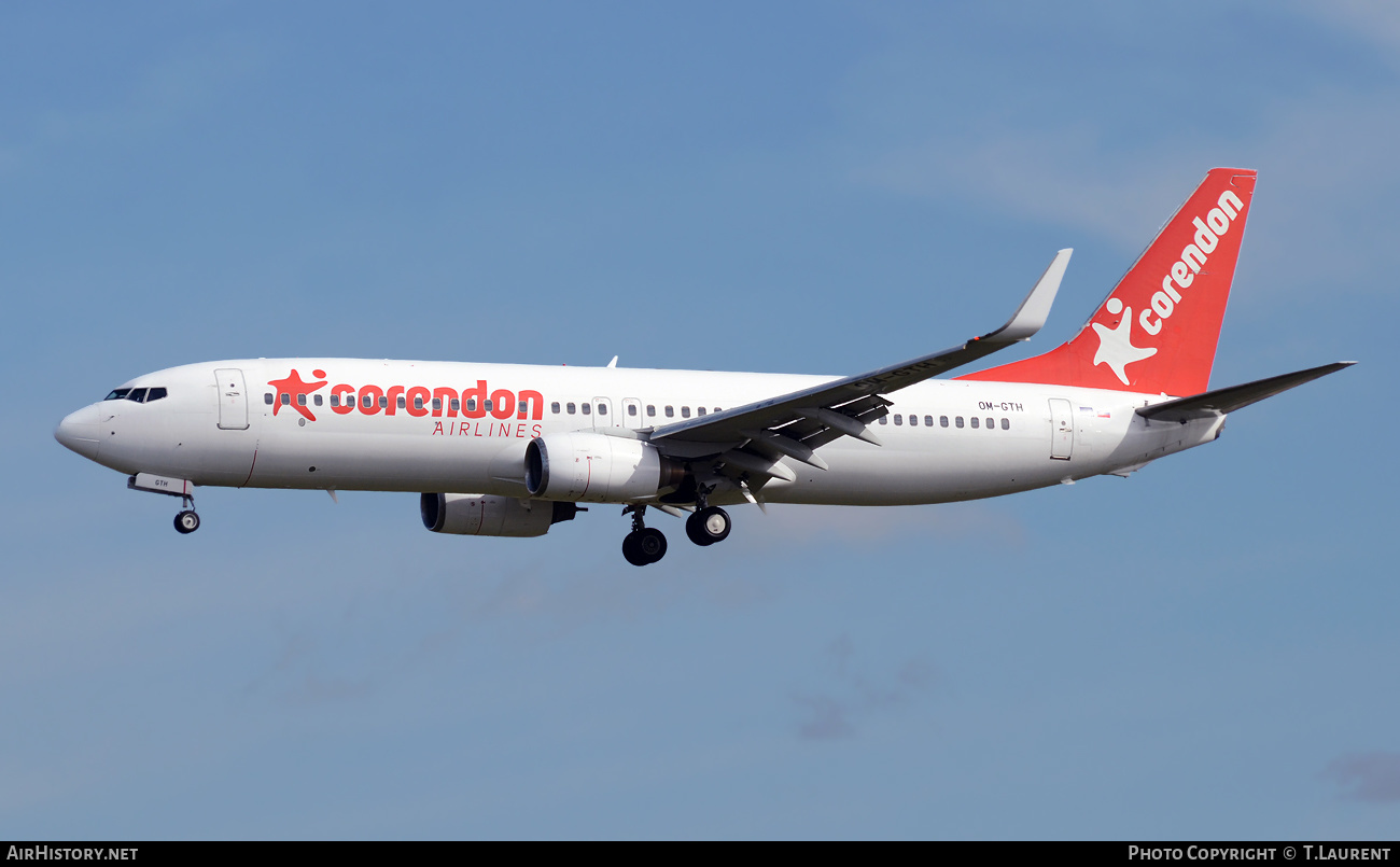 Aircraft Photo of OM-GTH | Boeing 737-8BK | Corendon Airlines | AirHistory.net #455627