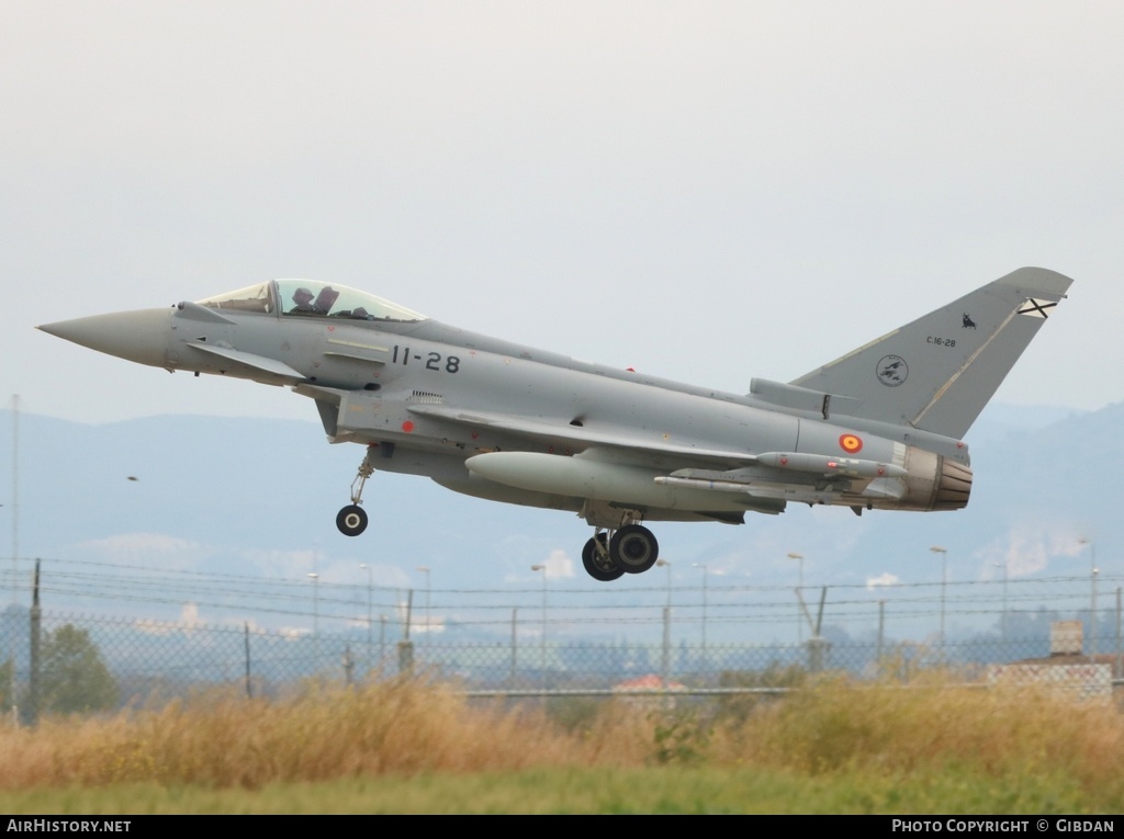 Aircraft Photo of C16-28 | Eurofighter EF-2000 Typhoon S | Spain - Air Force | AirHistory.net #455934