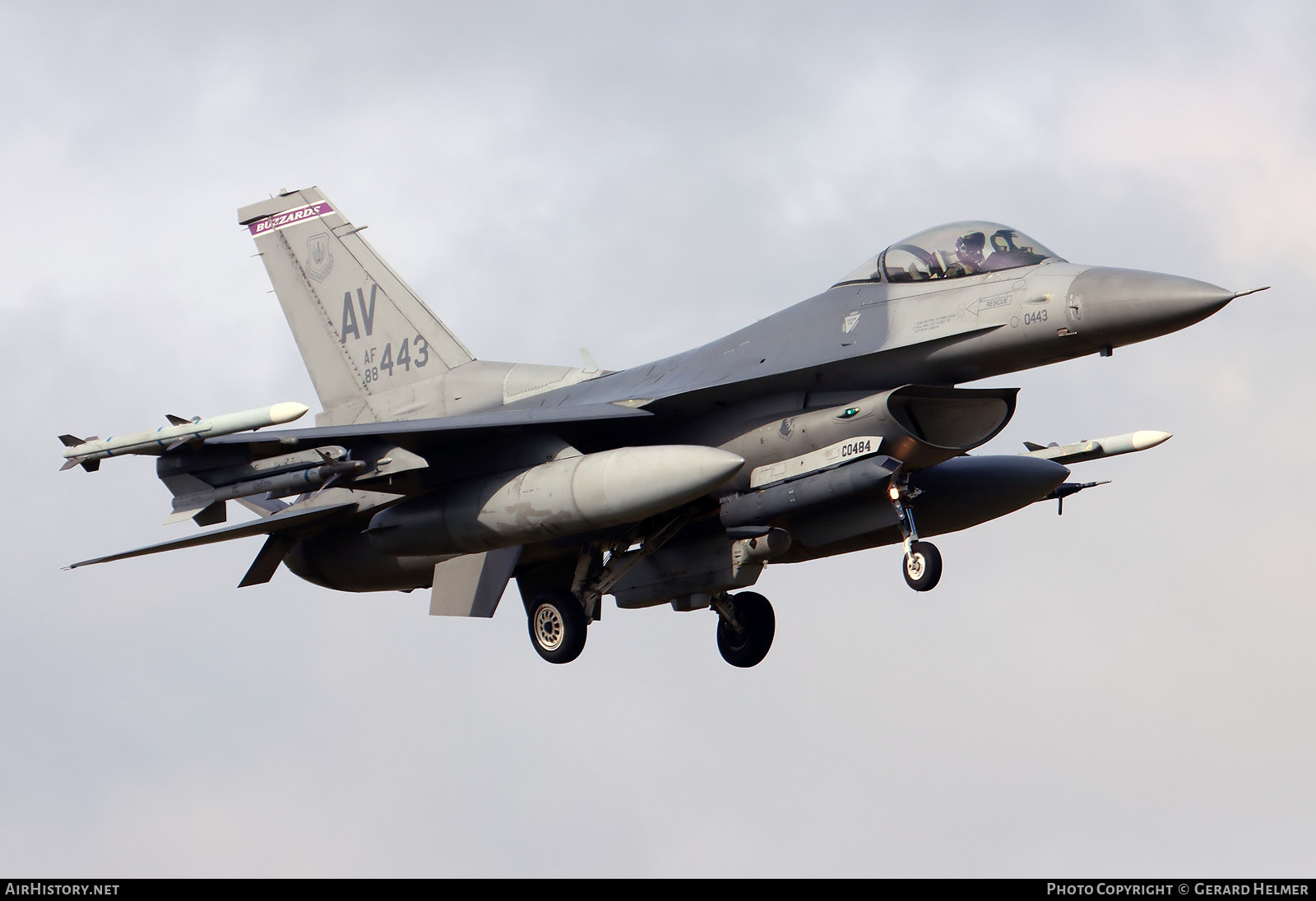 Aircraft Photo of 88-0443 / AF88-443 | General Dynamics F-16CM Fighting Falcon | USA - Air Force | AirHistory.net #456262