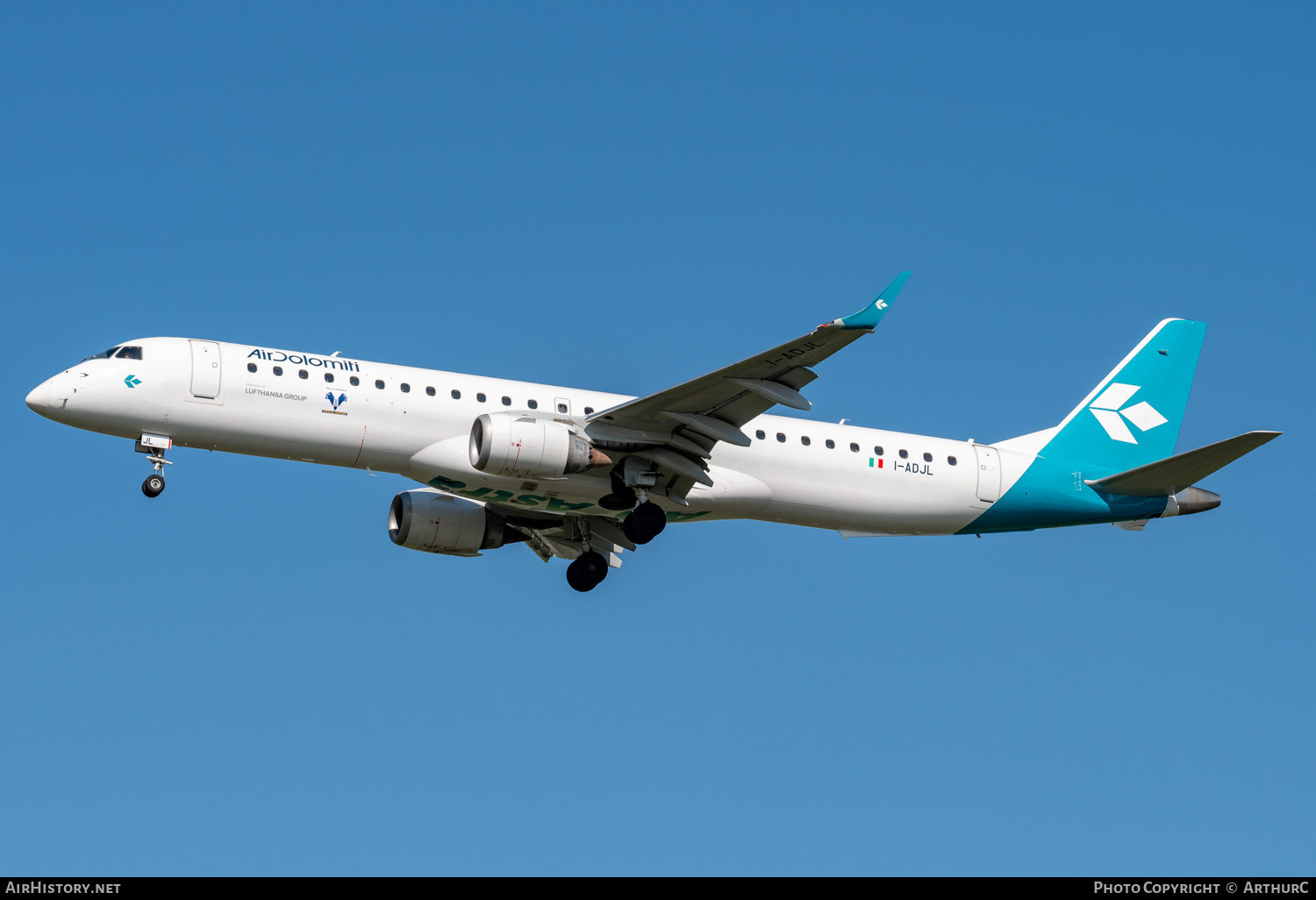 Aircraft Photo of I-ADJL | Embraer 195LR (ERJ-190-200LR) | Air Dolomiti | AirHistory.net #456280