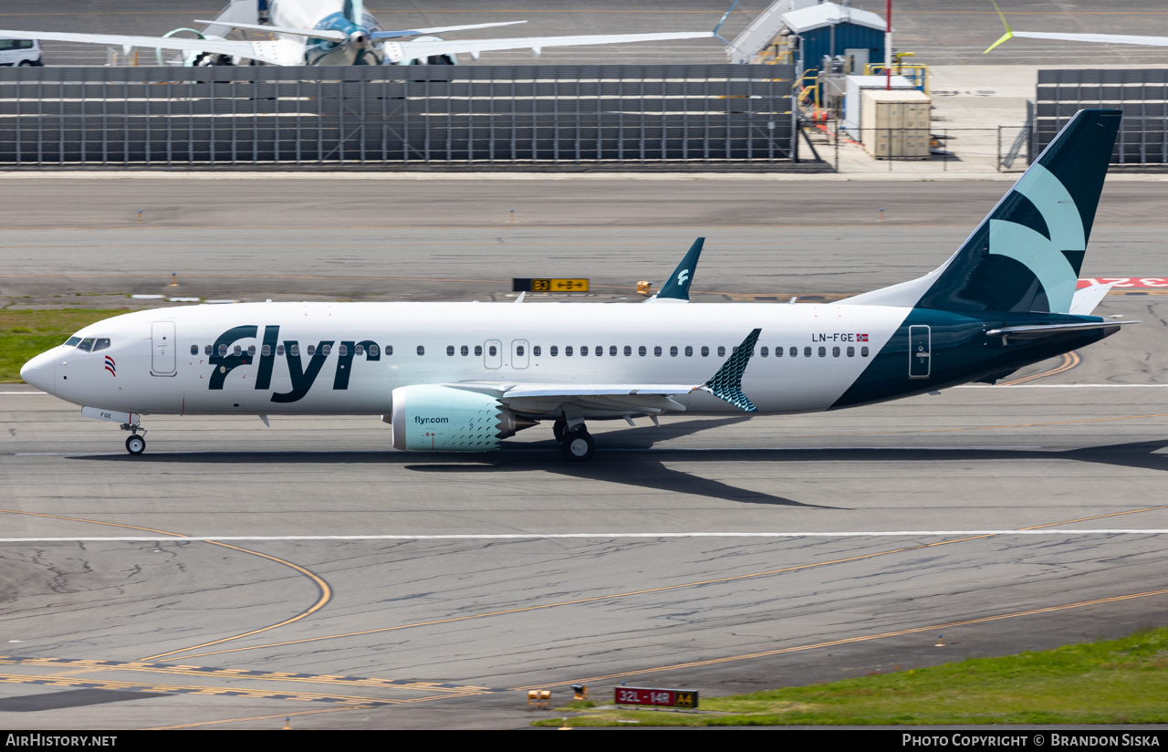 Aircraft Photo of LN-FGE | Boeing 737-8 Max 8 | Flyr | AirHistory.net #456506