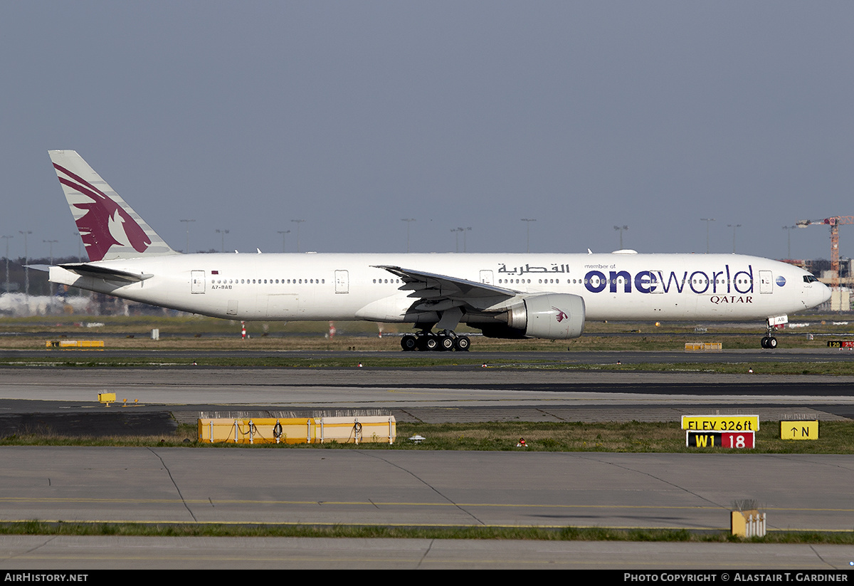 Aircraft Photo of A7-BAB | Boeing 777-3DZ/ER | Qatar Airways | AirHistory.net #456645