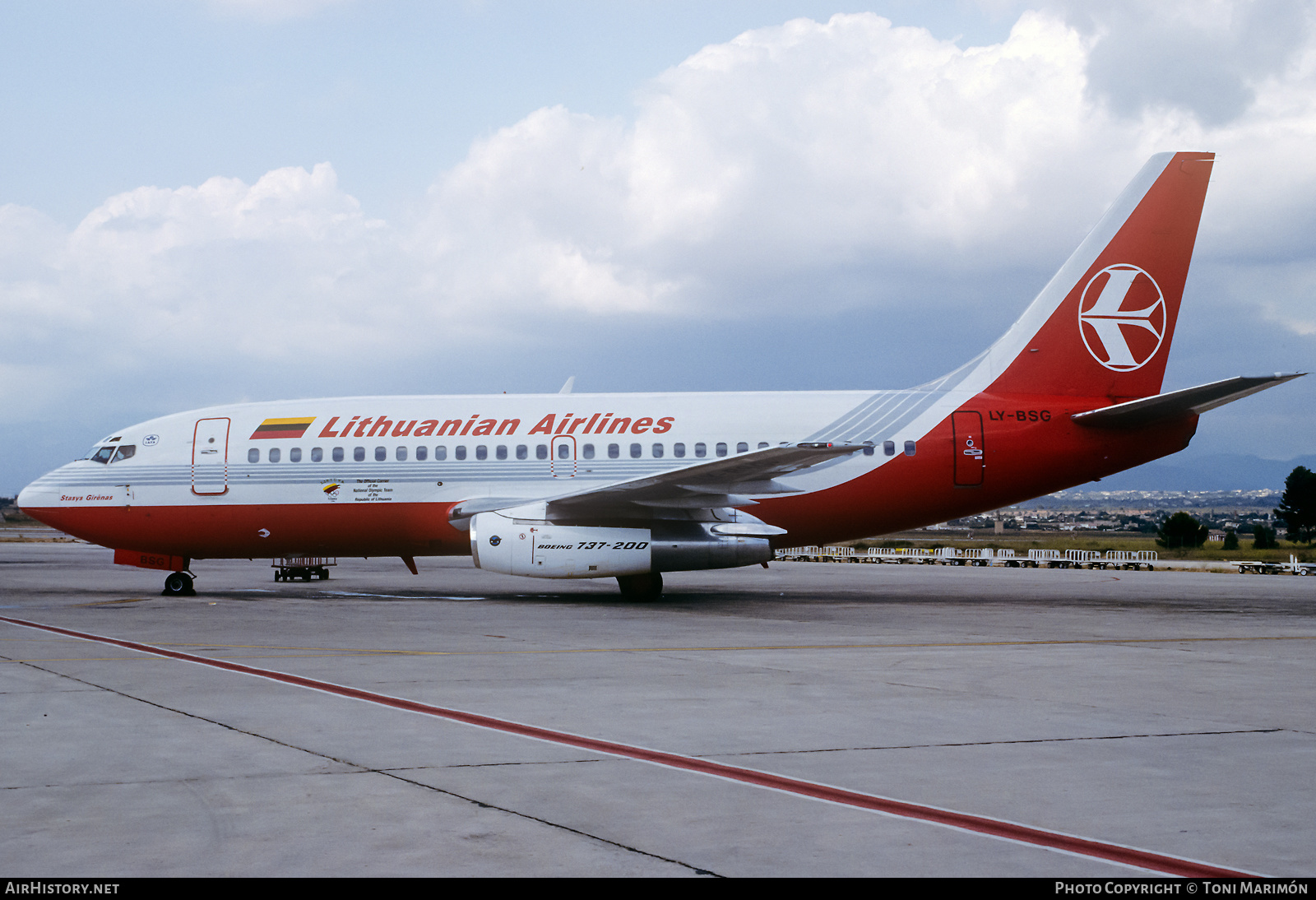Aircraft Photo of LY-BSG | Boeing 737-2T2/Adv | Lithuanian Airlines | AirHistory.net #456904
