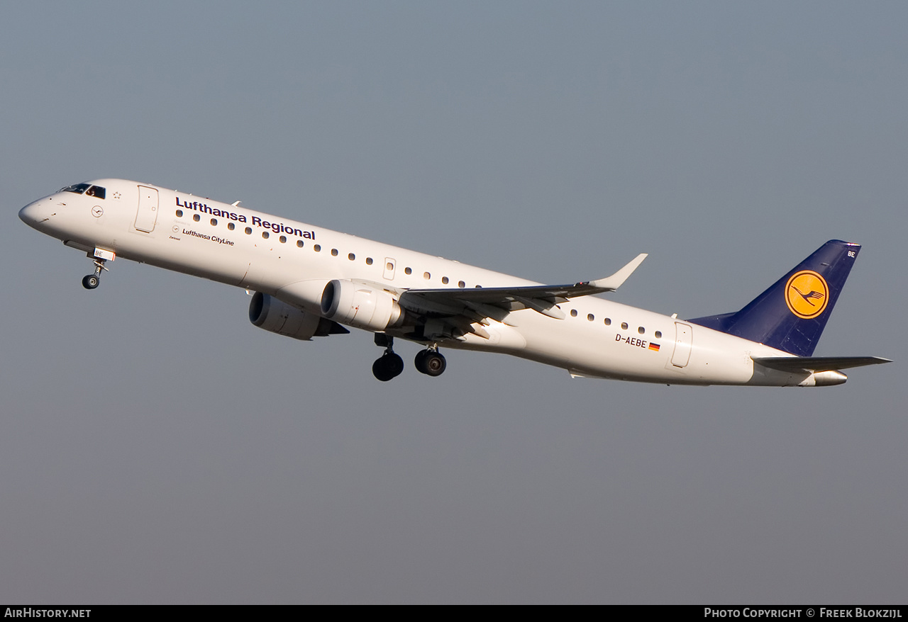 Aircraft Photo of D-AEBE | Embraer 195LR (ERJ-190-200LR) | Lufthansa Regional | AirHistory.net #457131