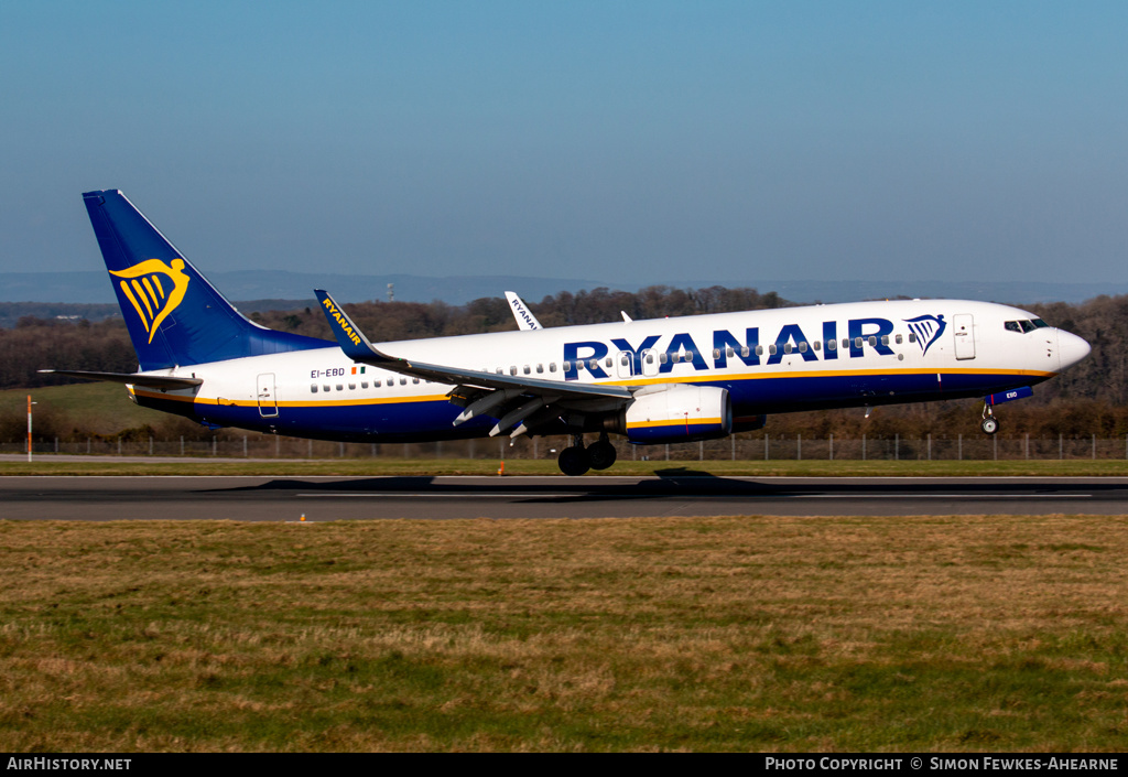 Aircraft Photo of EI-EBD | Boeing 737-8AS | Ryanair | AirHistory.net #457235